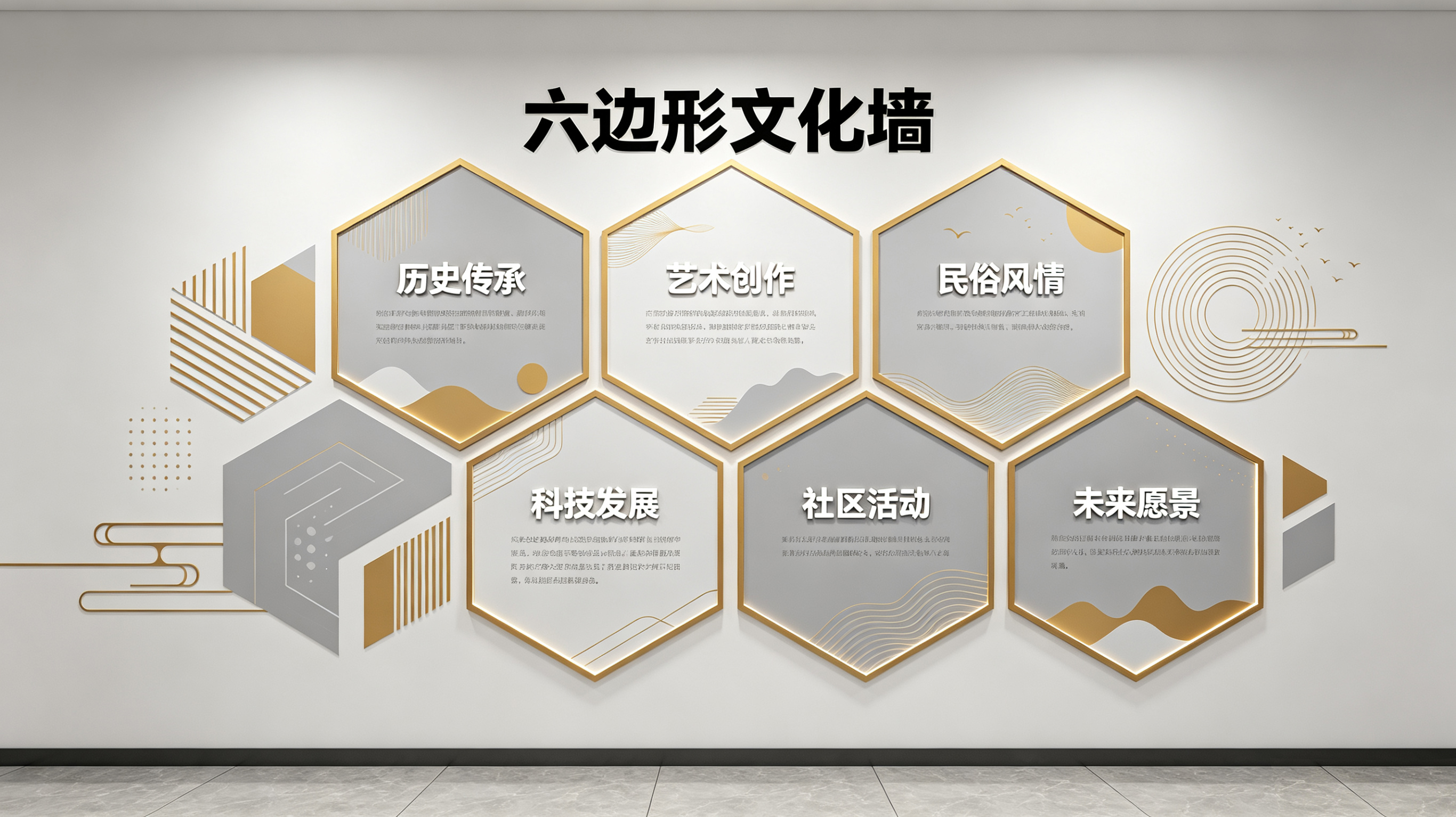 紫阳县企业文化墙 | 六边形信息美学